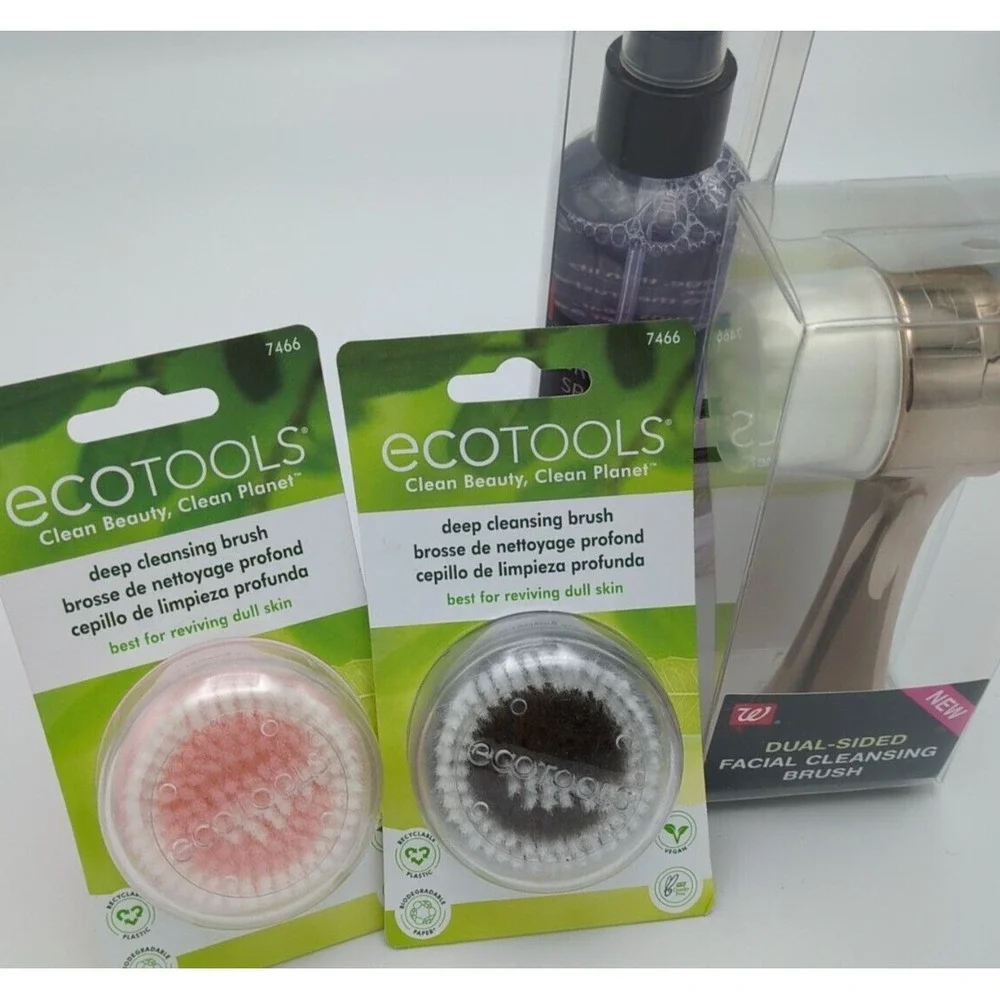 Brush Bundle 2 Ecotools Deep Cleansing & 1 Walgreens +‎ bonus Brush Cleaner